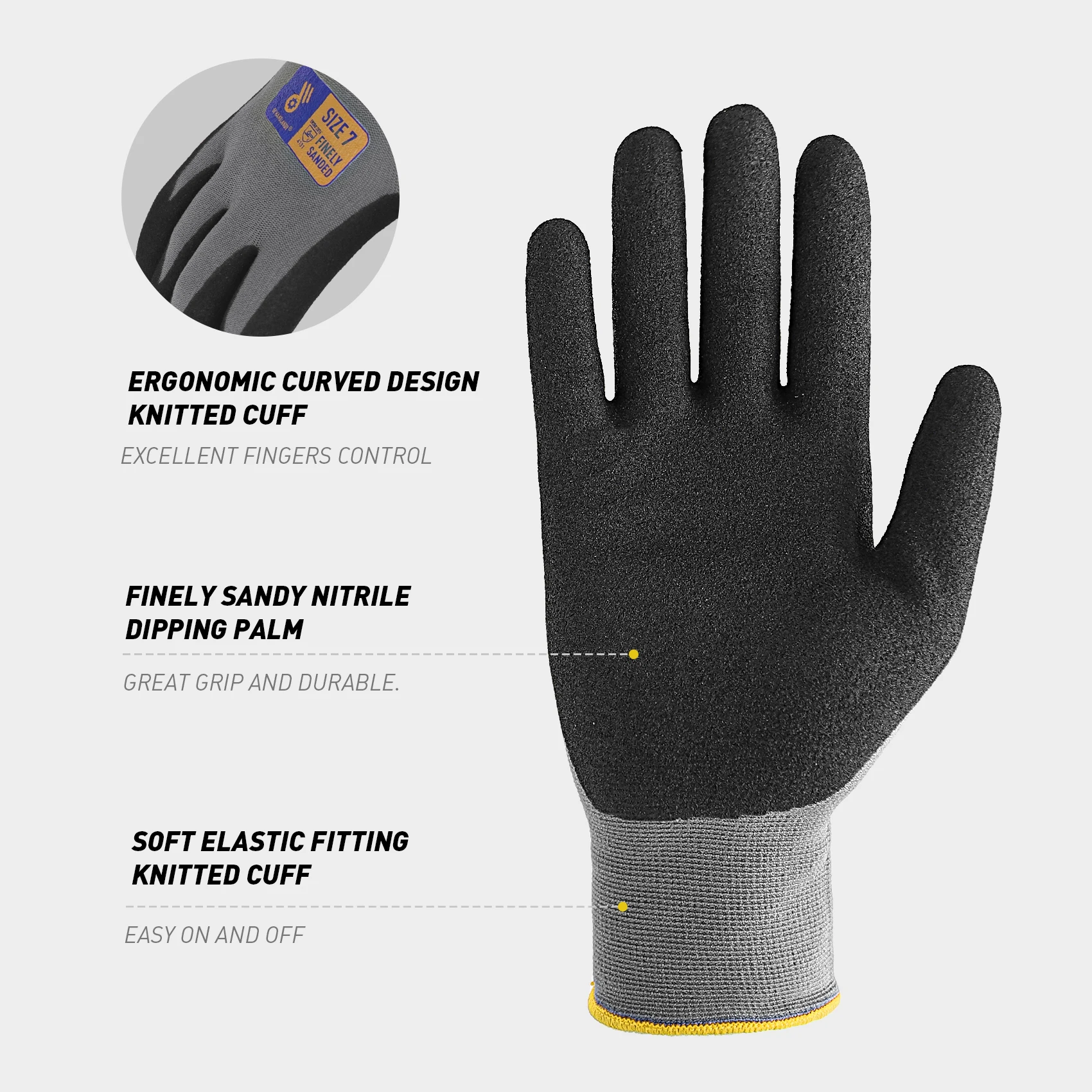 HANDLANDY Breathable Light Weight 15G Nylon Spandex General work Gloves Industrial Work Protection Gloves