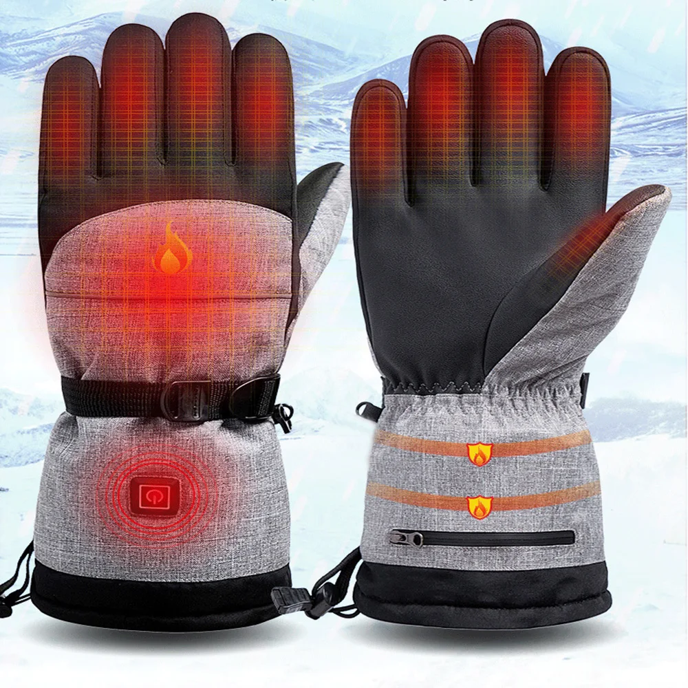 Motorcycle Electric Heating Gloves Winter Outdoor Riding Heating Gloves Intelligent Rechargeable Men's Women's Heating Gloves