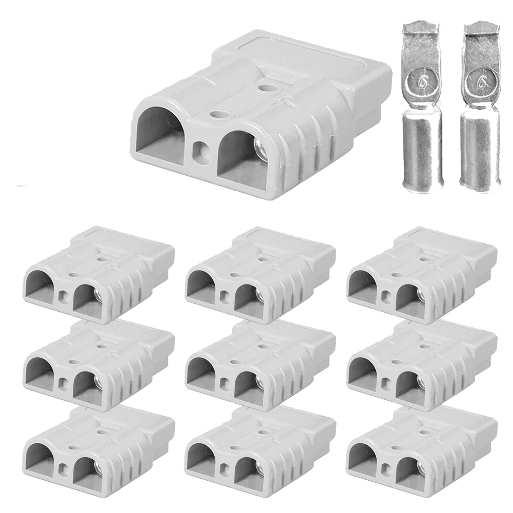 A34R 10Pcs for Anderson Style Plug Connectors DC Power Tool 50A 12-24V 6AWG Double Pole with Copper Contact Power Connectors