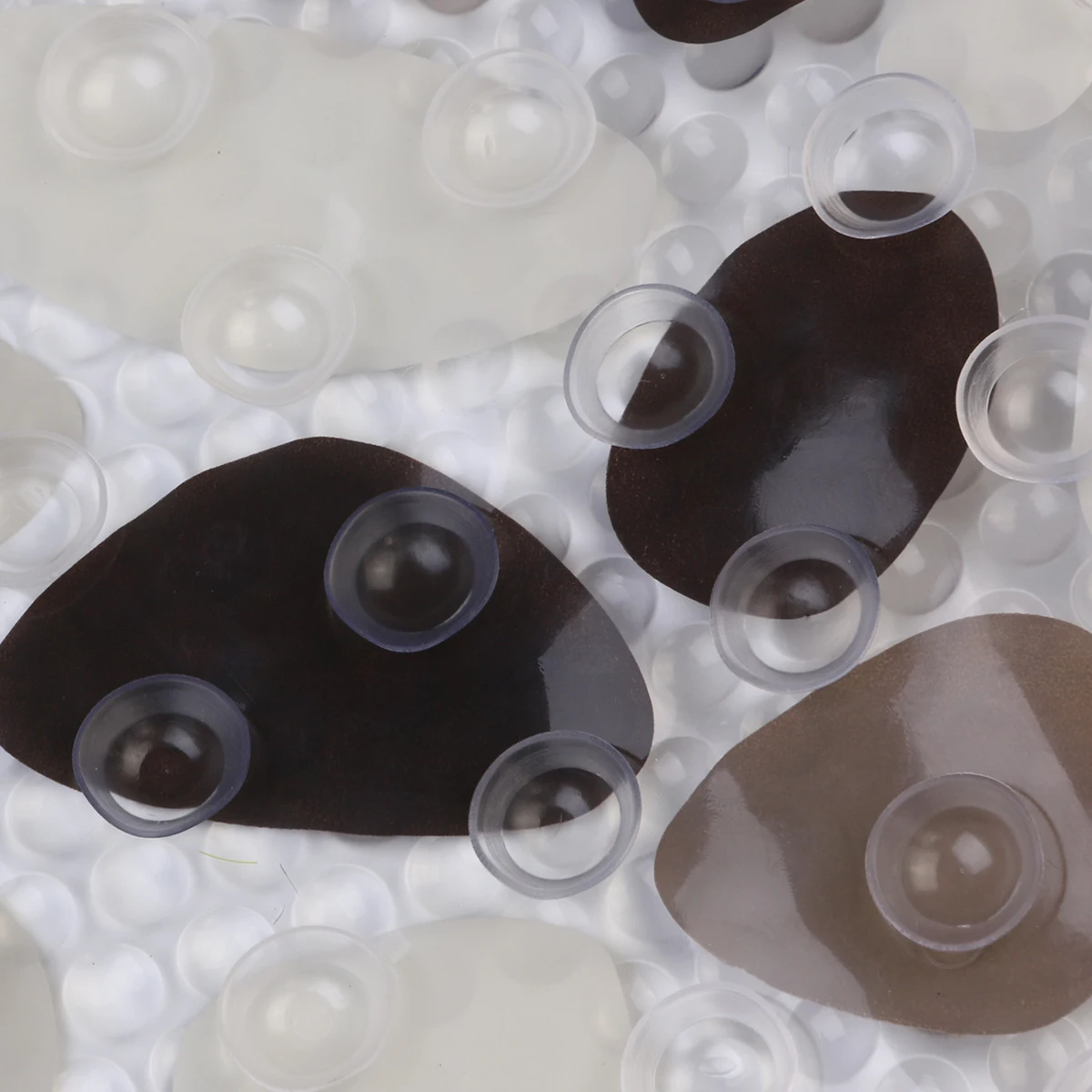 

Non-slip Bath Floor Mat PVC 69x39cm Brown Black White Suction Cups for Bathroom Kitchen Bedroom Laundry Room Use Large