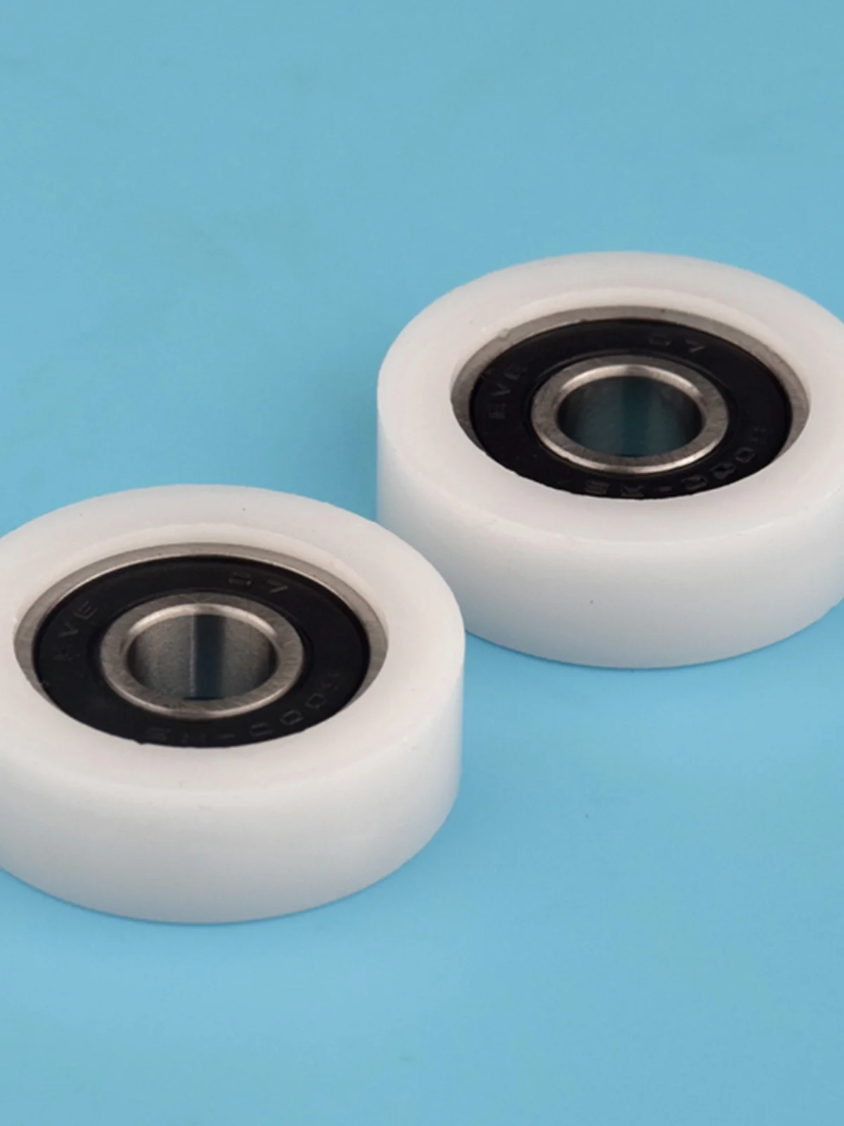 1Pc 10x34x11mm POM pulley roller flat guide resin nylon wheel polyoxymethylene drawer plastic wrapped 6000 bearing