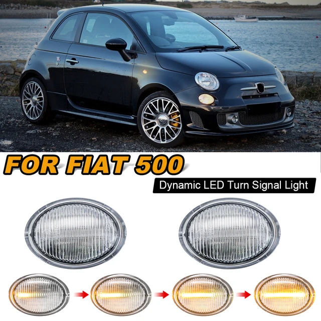 2個フィアット500 500C 500Lためabarth 500 595  695ダイナミック黄色のledサイドマーカーライトターン信号インジケータランプ - AliExpress