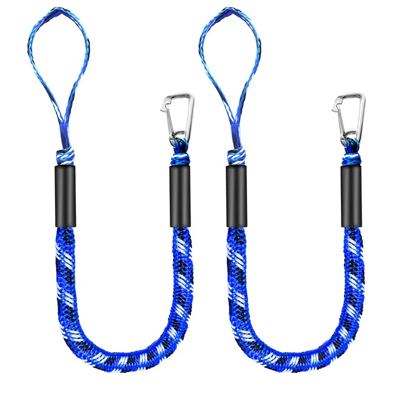 

Эластичный морской швартовный трос (1 или 2 шт.), амортизирующий банджи-трос с нержавеющими крюками – регулируемый для каяков, каноэ, гидроциклов, понтонных лодок