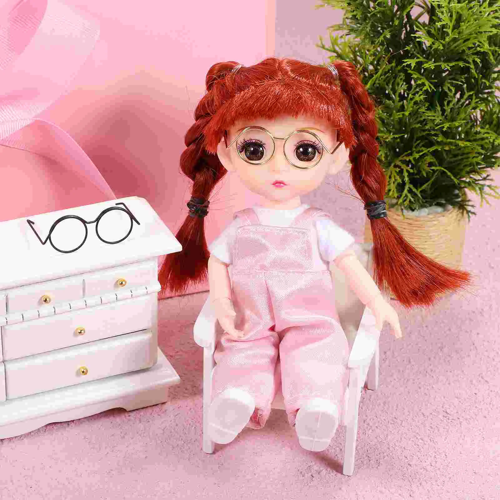 20 Pcs Wire Metal Glasses Small Eyeglass Frames Mini For Crafts Dolls Rim Costume Prop Round Eyeglasses