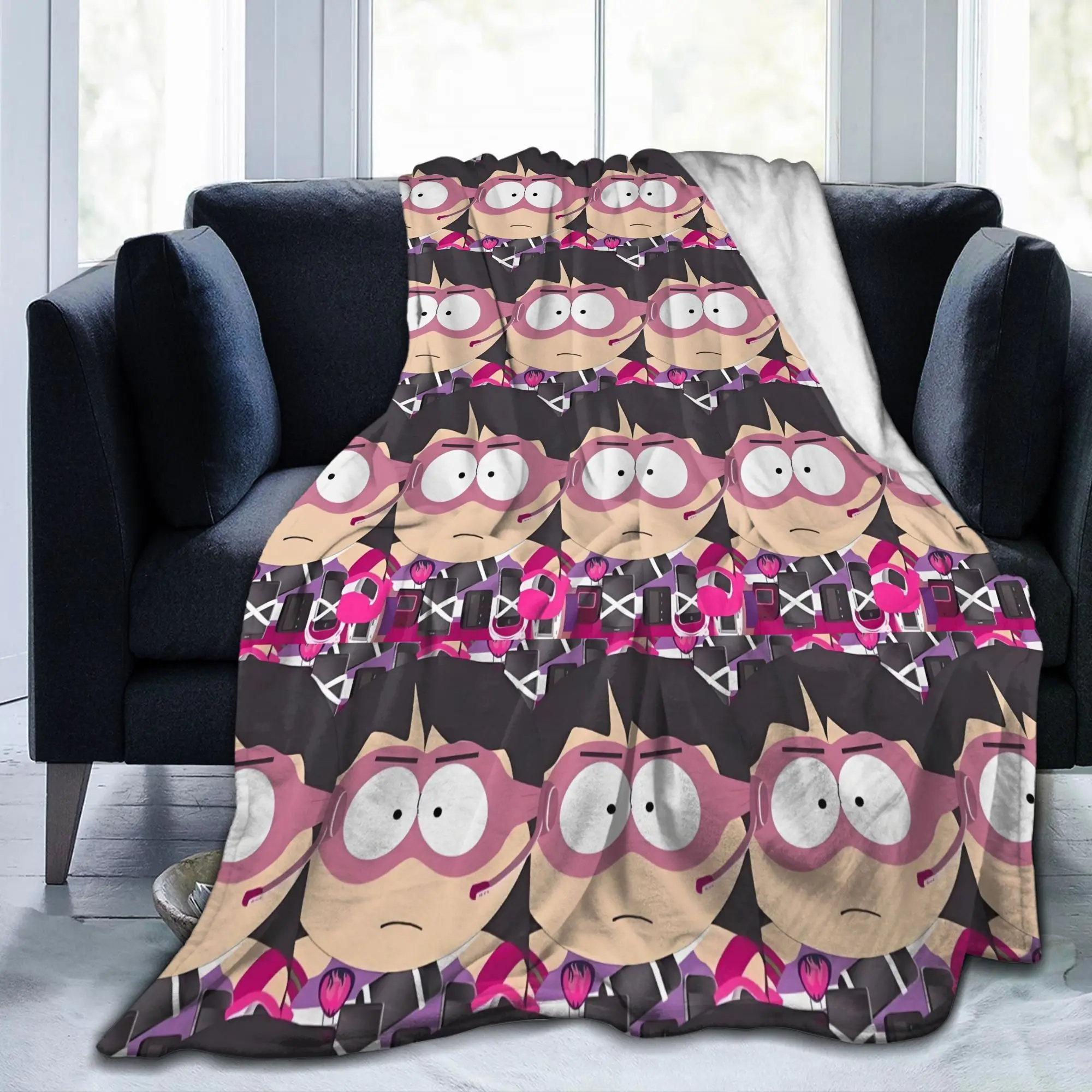 Custom South Parks Call Girl Blankets Warm Flannel Cute Cartoon Throw Blanket for Bedroom Office Bedspreads