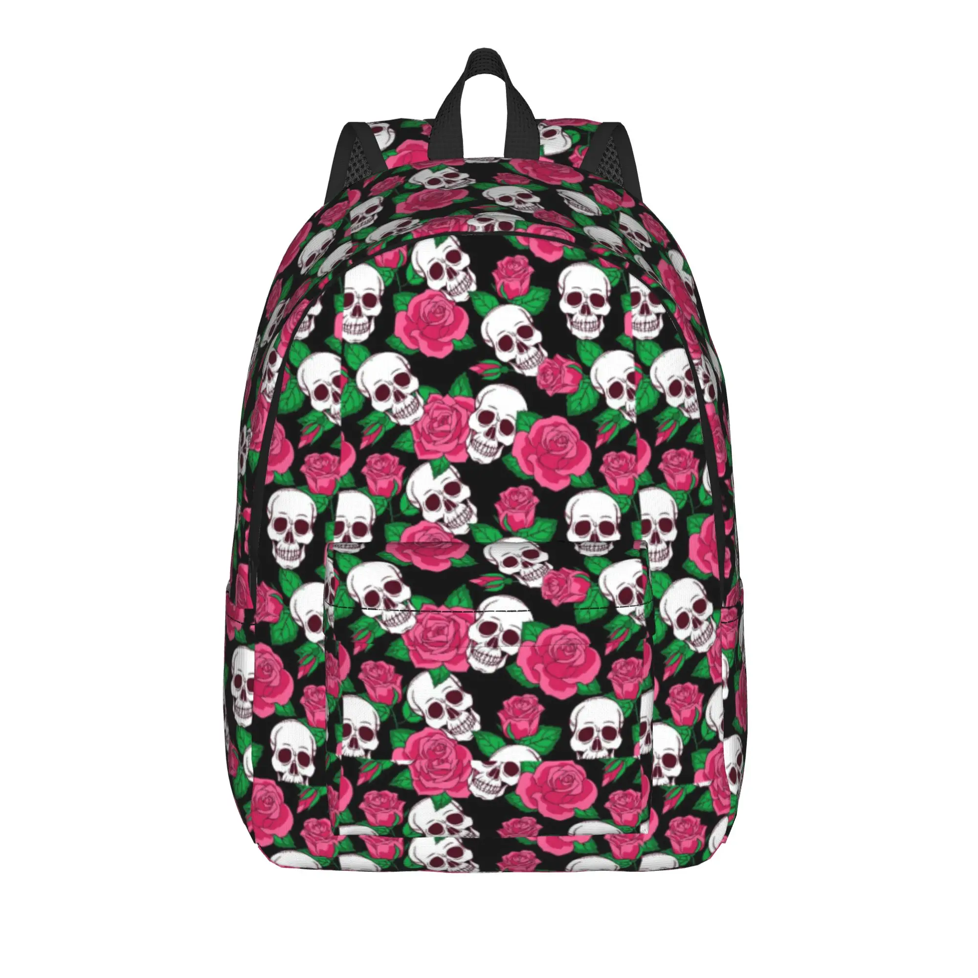 Pink Rose Floral Texture Backpack  Boy Polyester Travel Backpacks Lightweight Style School Bags Rucksack