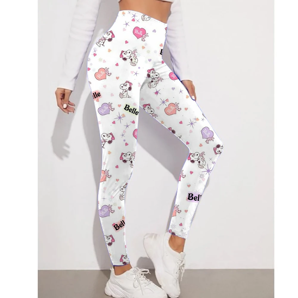 Snoopy dessin animé imprimé Leggings femmes pantalons Sexy Push Up Leggings mode Fitness Leggins gymnase sport taille haute pantalon