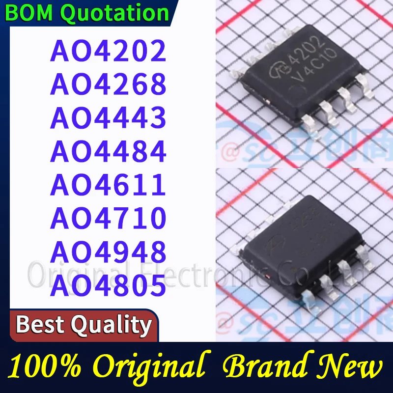 

5 шт./лот AO4202 AO4268 AO4443 AO4484 AO4611 AO4710 AO4948 AO4805 В наличии Оригинальные высококачественные