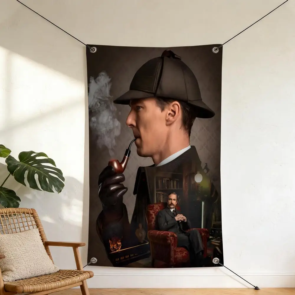TV S-Sherlock Flags Homey Indoor Flag 4 Metal Grommets, Anti-Wrinkle & Waterproof Design