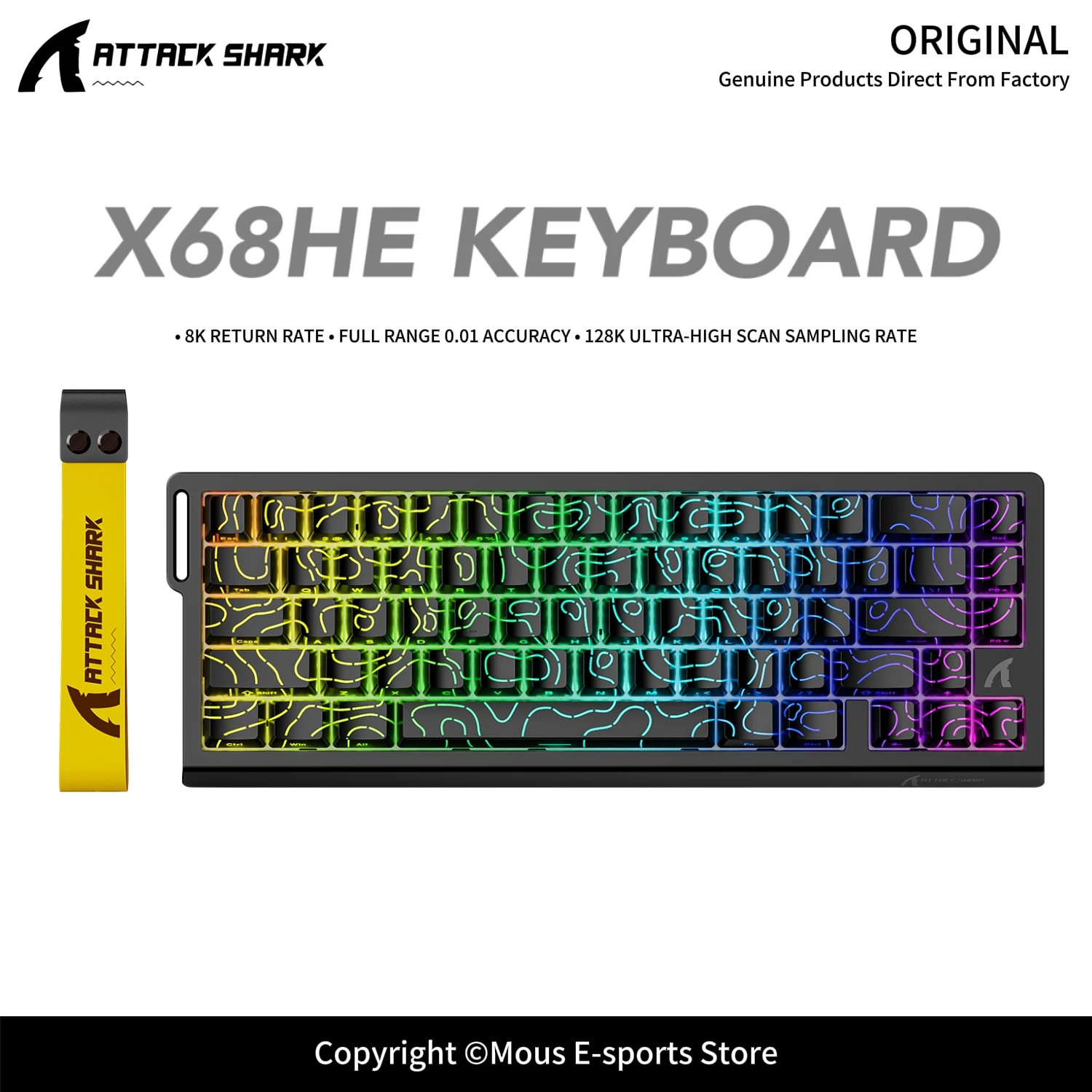X68HE X68PRO HE ATTACK SHARK 3모드 무선 기계식 키보드 5000mAh 8K 폴링 레이트 웹 기반 드라이버 RGB 게이밍
