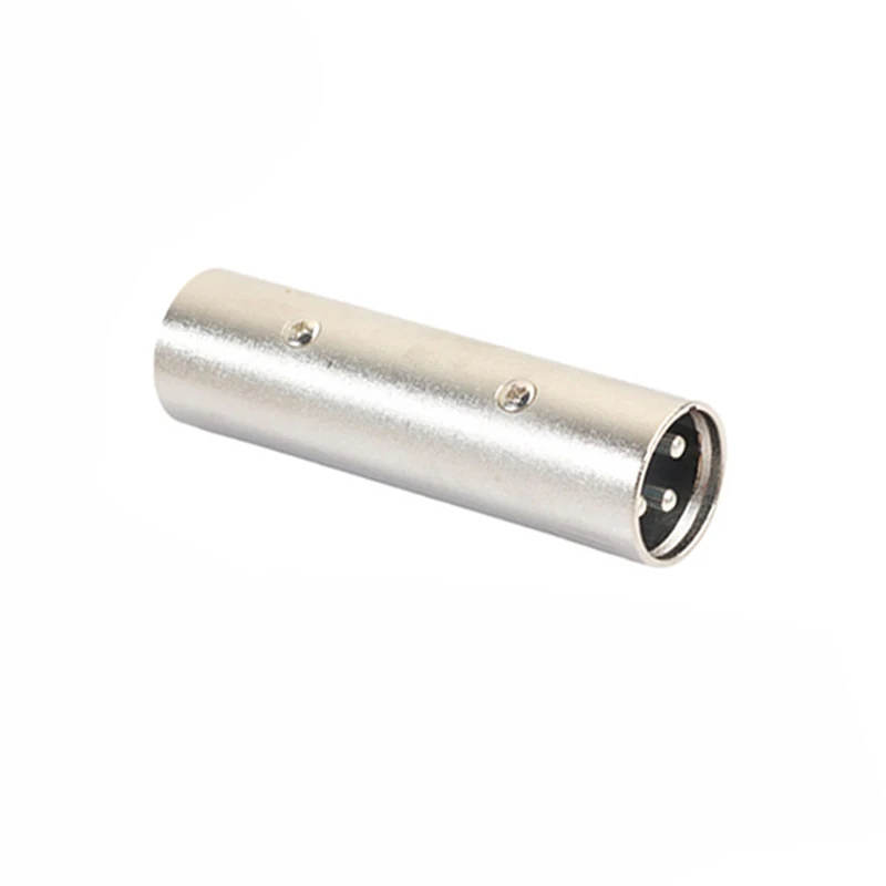 High Quality 3 Pin XLR Plug Nickel Plated Coupler Male Gender Changer Audio Microphone Adapter