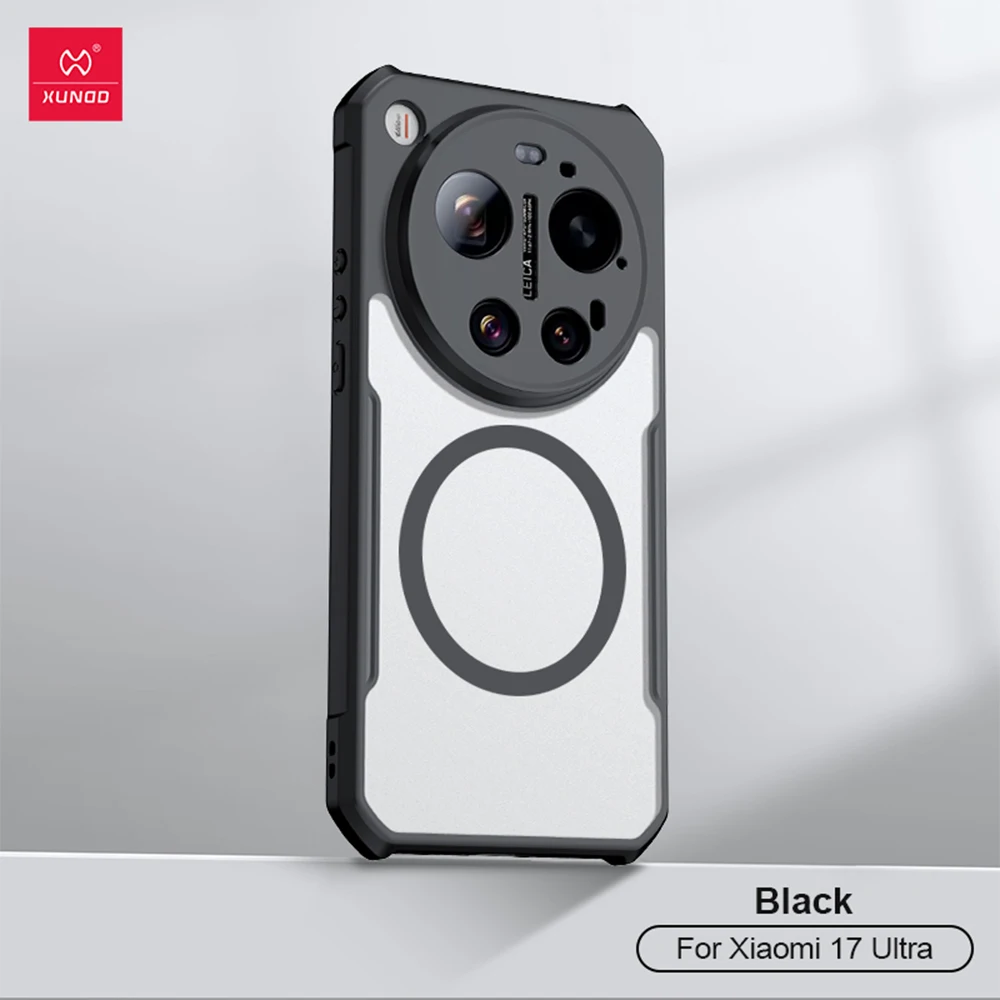 Xundd Case For Xiaomi 17 Ultra Magnetic Airbags Shockproof Hard PC + Soft TPU Clear Anti-fall Protection Phone Cover