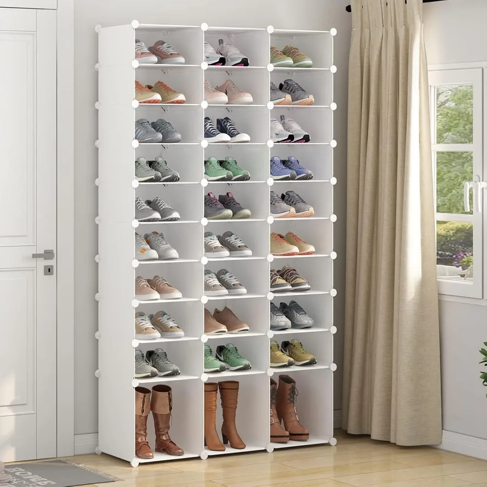 72 Paar Schuhregal-Organizer: Schlanker, stapelbarer Schuhschrank für Eingangsbereich und Hallen
