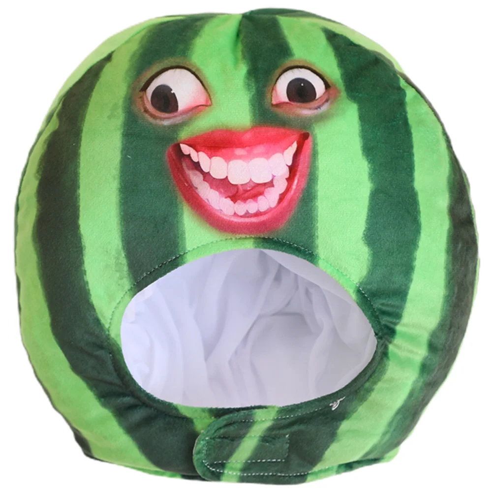 

Interactive Prop Watermelon Headdress Headgear Prom Fruit Hat Plush Cosplay Surprise Stand-out