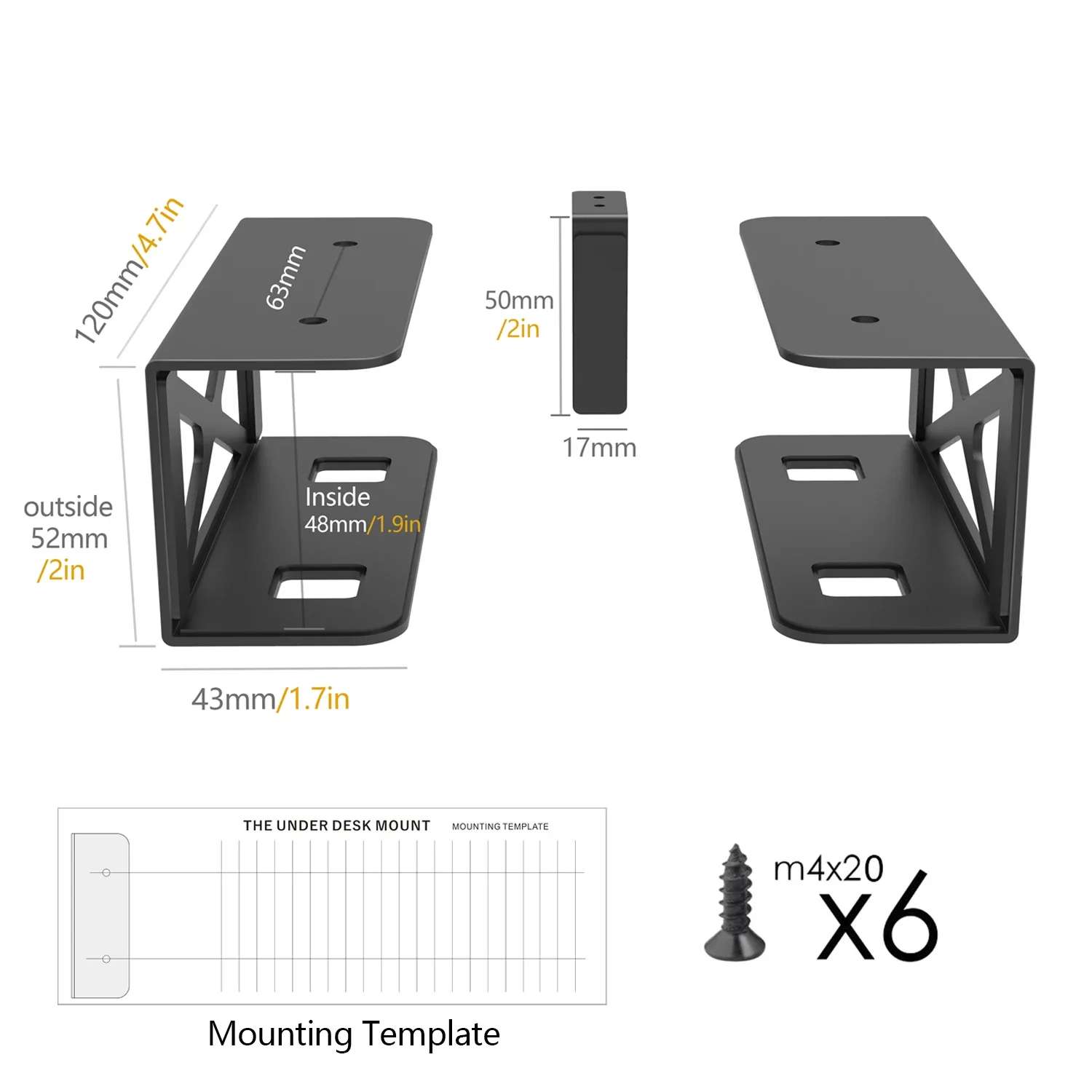 Under Desk Laptop e Mini PC Storage Mount, suporte de CPU, compatível com Dell OptiPlex,Macbook,Mac Mini e muito mais