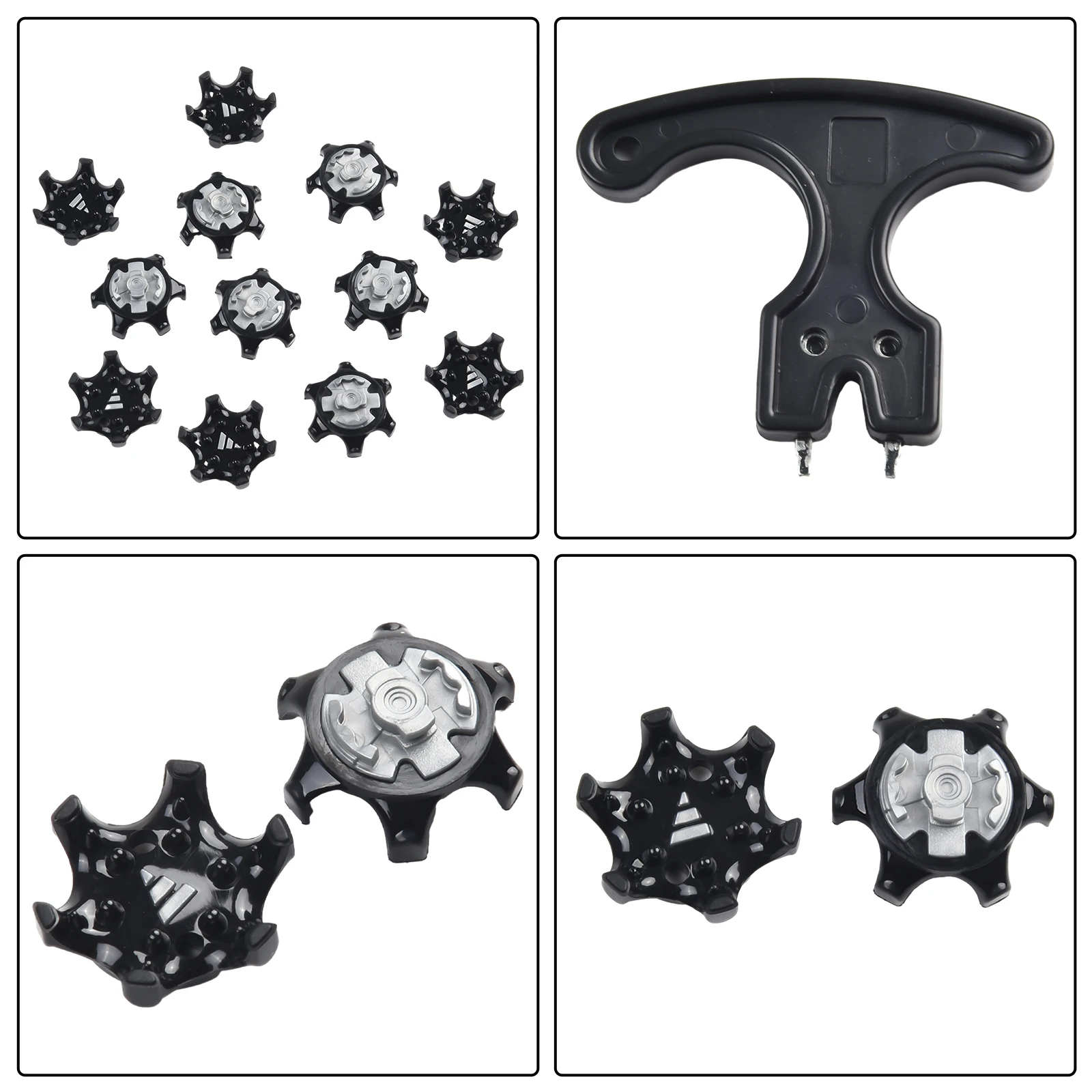 30 * Golf Shoe Spikes Replace Clamp Cleat Screw-in Removal Tools Plastic Black Golf Supplies Accessories Support From Up Ground