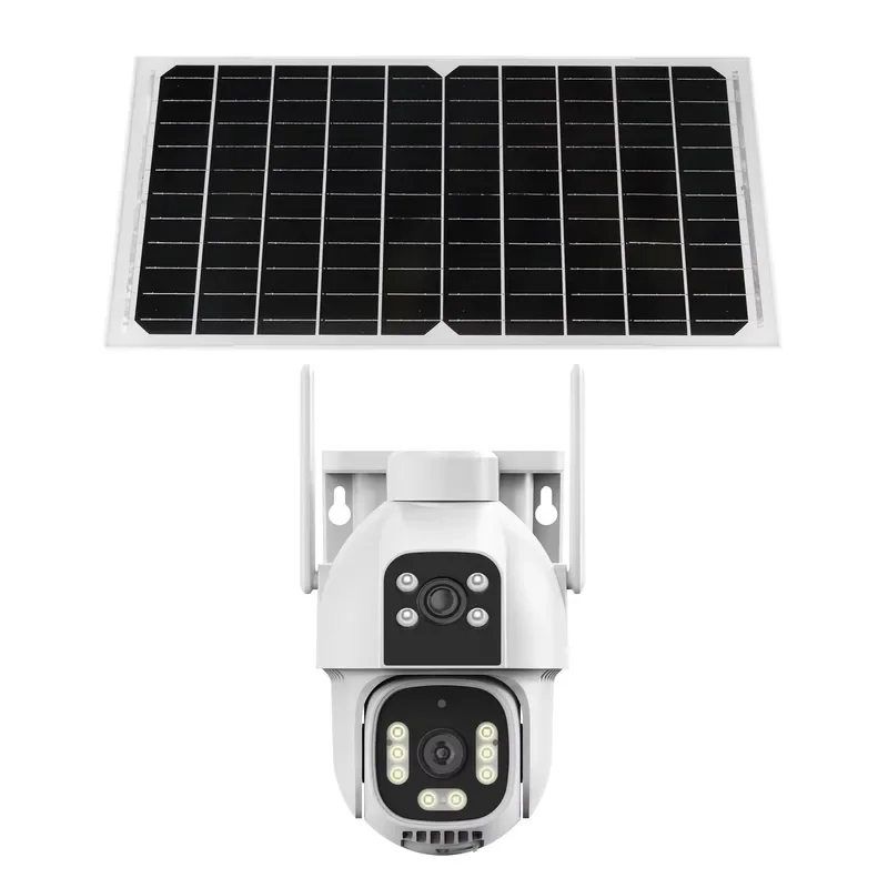 STLF 4G Solar Dome Kit 2MP Color Night Vision PIR Motion Activated Floodlight CMOS Two-Way Audio Home Security Cloud