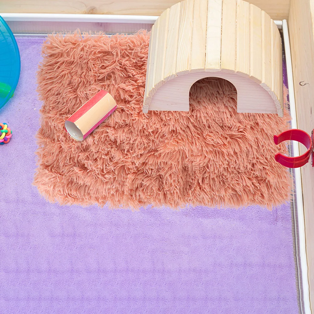 

2 Pcs Small Animal Bedding Mat Warm Soft Washable Guinea Pig Blanket Cage Sleeping Pad Pink Pet Supplies House Nest
