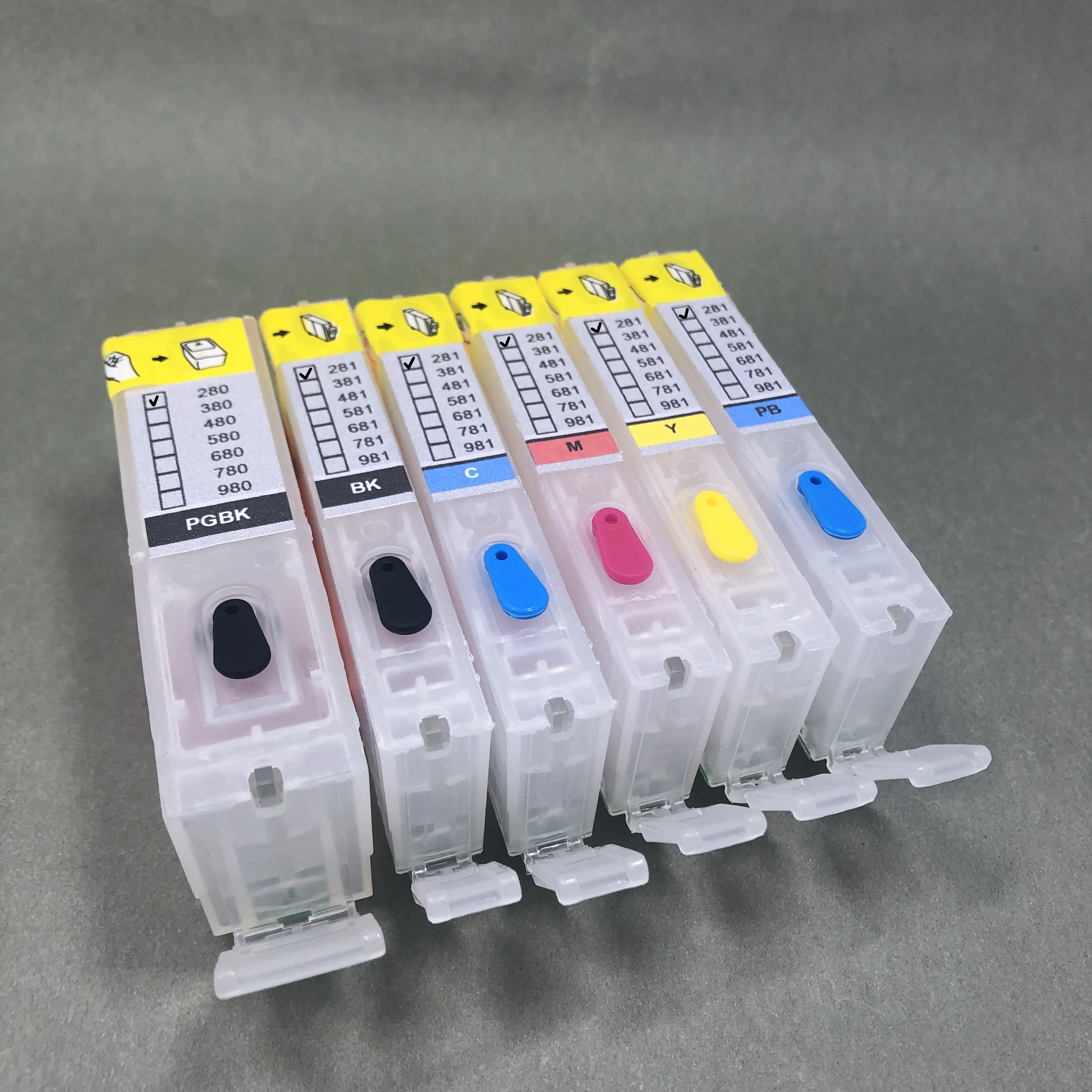 PGI-280 CLI-281 Refillable Ink Cartridge for Canon PIXMA TS702 TR7520 TR8520 TS702a TR8622 TS8320 TS9500 TS8120 TS8220 TS8320