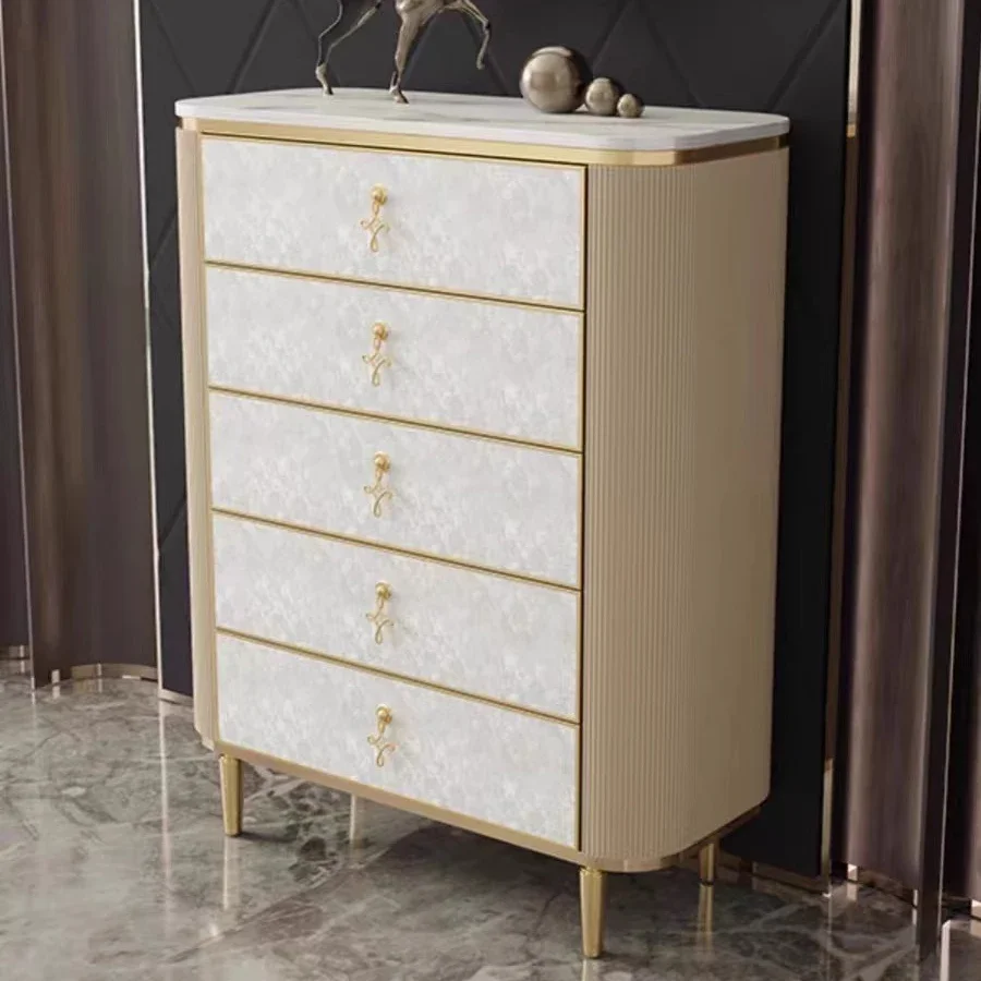 r8.11-shell light luxury chest of drawers American retro entrance living room chest of drawers bedroom modern bedroom locker