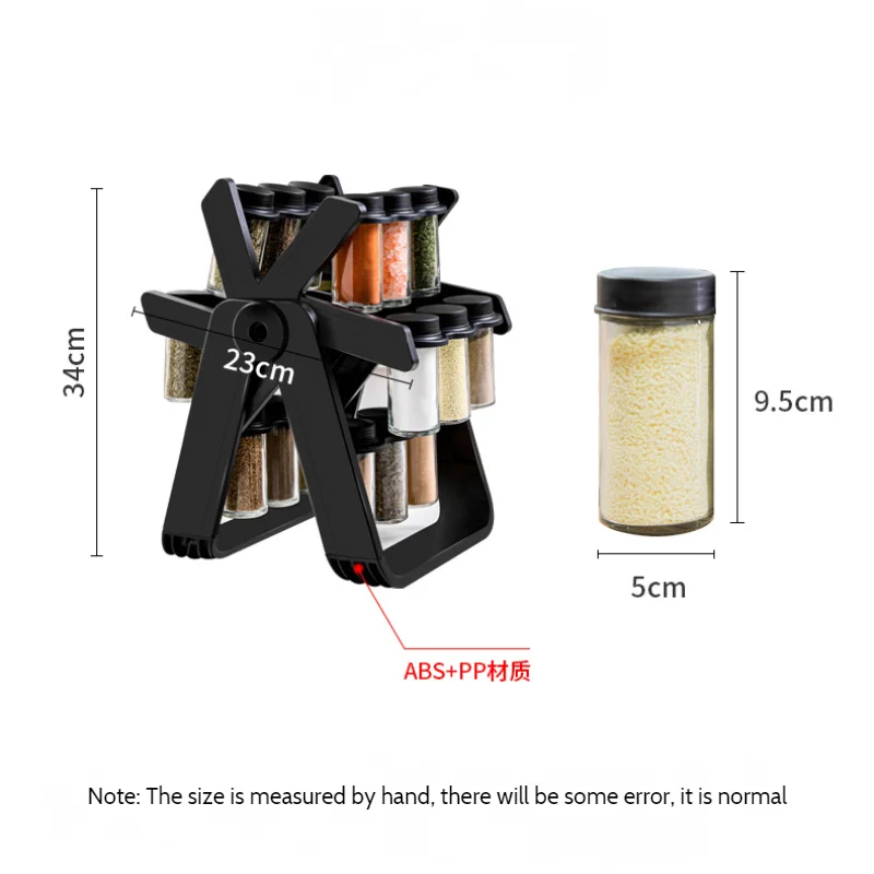 2023 Newest Creativity Rotating Ferris Wheel Glass Seasoning Rack Set Seasoning Bottle Seasoning Jar Spice Jar Shelving