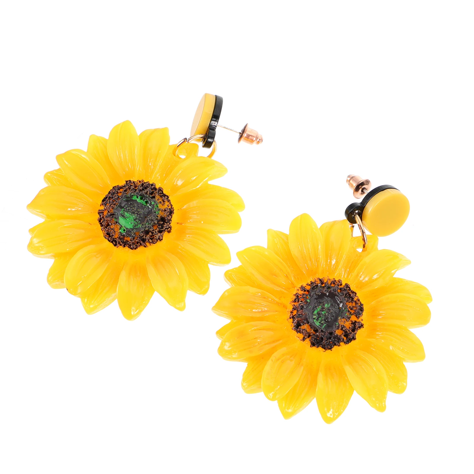

Sunflower Earrings Yellow Fashion Temperament Ear Decors Stylish Resin Female Jewelries Creative Design Simple Generous