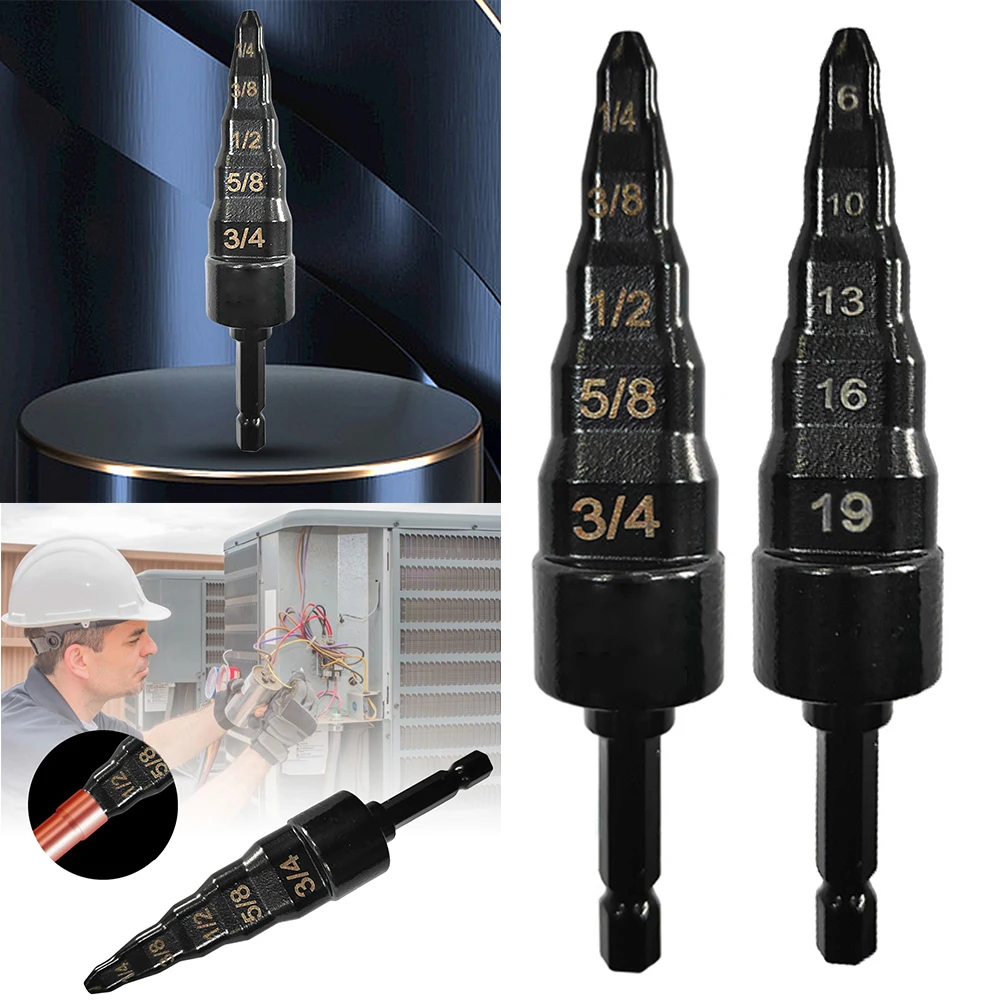 

5 In 1 Air Conditioner Copper Pipe Expander Swaging Drill Bit Set Swage Tube Expander Soft Copper Tubing Tools or HVAC Repair