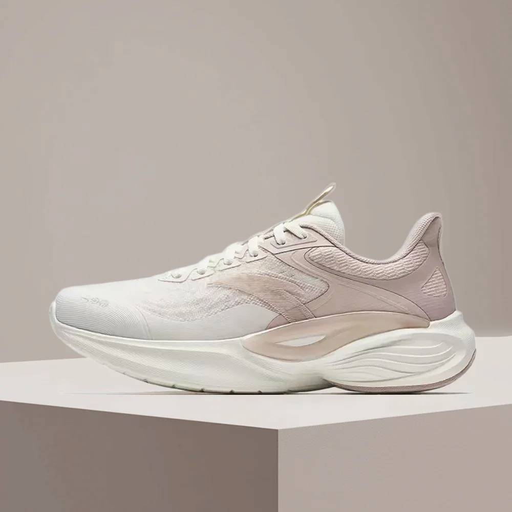

Anta Lingyun: Versatile, stylish, slip-resistant, and durable low-top women's casual running shoes, white and pink, 922525502-2