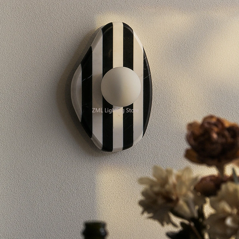 Luxury Modern Stone Wall Light Striped Design Personality G9 LED for Bedroom Living Room Bathroom Balcony Decor Home Wall Light