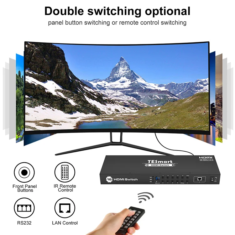 المنزل الصوت والفيديو الأشعة تحت الحمراء للتحكم عن بعد ، HDMI التبديل ، 16x1 ، 4K @ 60Hz ، منتج جديد