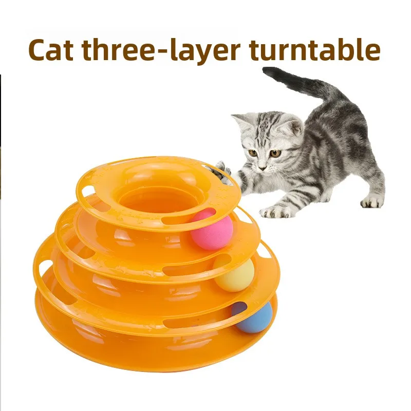 hot-selling-cat-toy-three-layer-turntable-track-catch-ball-plastic-wholesale-interactive-cat-toy-ball