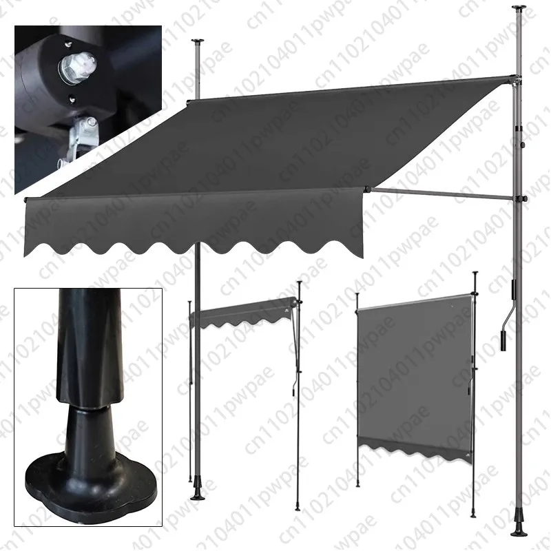 

Door Sunshade, Non-perforated Folding Curtain, Retractable Awning, Eaves, Home, Shop, Hand-cranked Balcony, Courtyard Sunshade