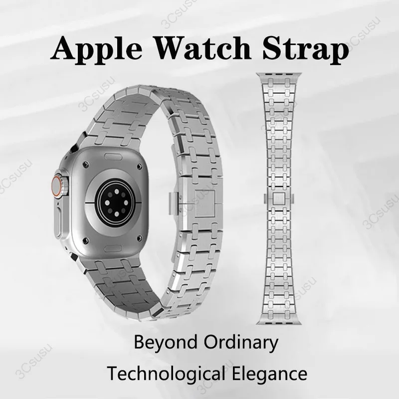 Luxury Bracelet Band For Apple Watch iwatch Ultra 9 8 7 6 5 4 SE Stainless Steel Strap 49mm 44mm 45mm 42mm 41mm AP royal Strap