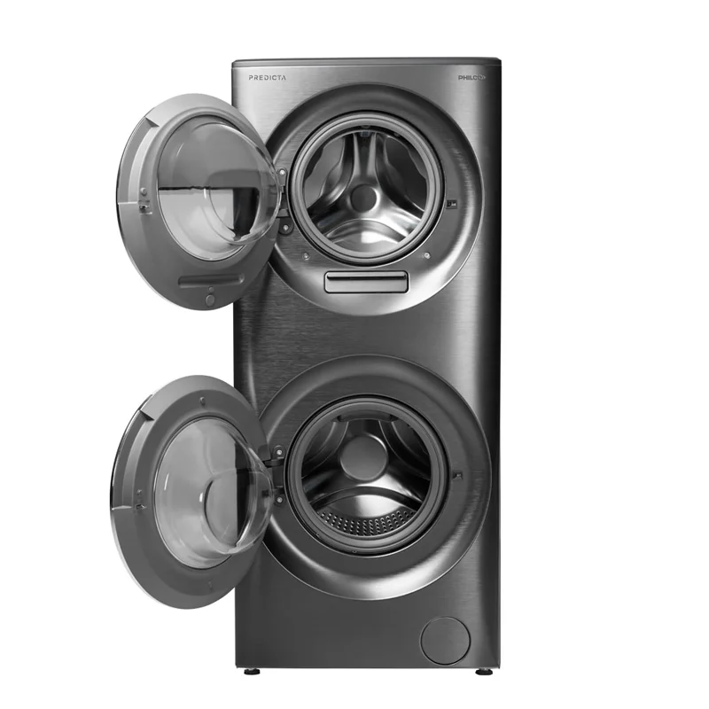 Automatic Stacked Washer and Dryer Combo 15KG, Front Load 1400RPM Inverter Washing Machine, AI Smart Wash, Quick Wash