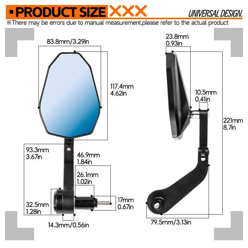 Para YAMAHA NMAX155 Nmax 2017-2022 2021 2020 N-MAX155 2023 espejos laterales manillar espejos retrovisores accesorios de motocicleta espejo