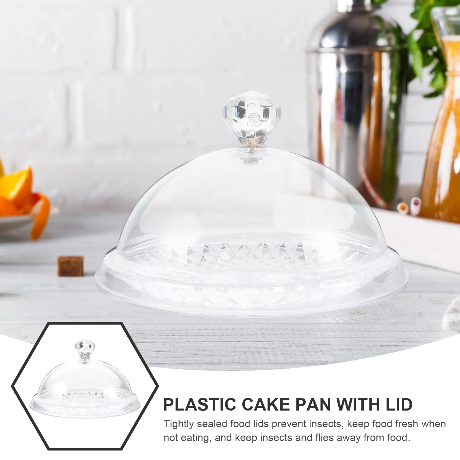 Clear Dessert Tray Cake Pan Show Rack Bakery Bread Display Holder Plastic Cover Fruit Cakes