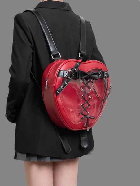 Original Heart Sweet Cute Large Capacity Single Shoulder Crossbody Backpack Solid Color Versatile School Bag Travel Backpacks