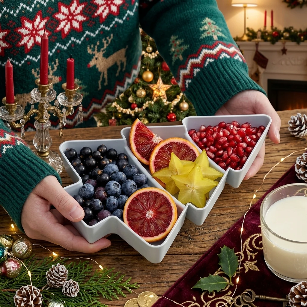1-5PCS Christmas Tree Snack Tray Sectional Candy Holder for Fruit Cheese Dessert Nuts Family Party Holiday Home Decoration