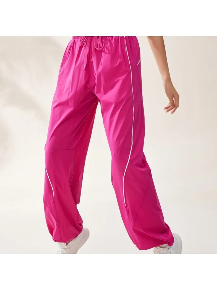 Spodnie sportowe wiosna/lato, spodnie dopaminowe, spodnie American Casual, damskie spodnie do tańca jazzowego, luźne spodnie z szerokimi nogawkami, modne spodnie sportowe, legginsy fitness modelujące — 2