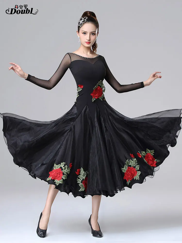 New modern dance skirt for women, waltz dance wear, high-end ballroom dance dress, performance skirt, ballroom practice