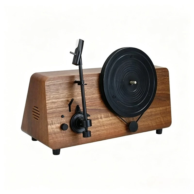 Retro Vinyl Turntable and Wooden Phonograph, Vertical Recorder, New Design