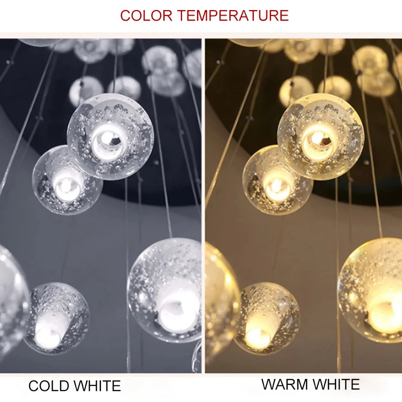 Staircase Stretch Pendant Light Crystal Led Ceiling Chandeliers Balls For Hallway Bar Indoor Home Decor Long Cable Hanging Lamp