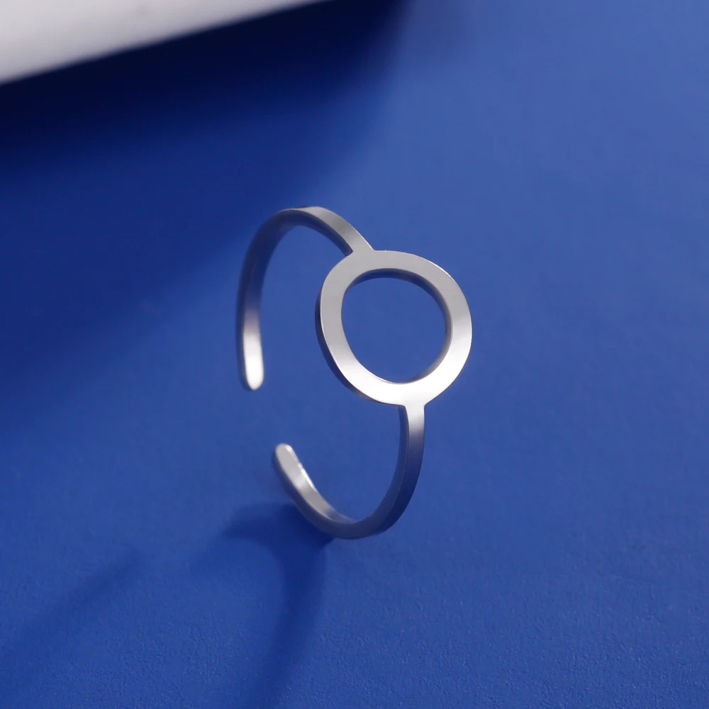 COOLTIME Rechteckige geometrische Ringe, offen, verstellbar, Edelstahlringe für Männer und Frauen, Statement-Schmuck, Geschenk, 2026, Neu – Detail 12