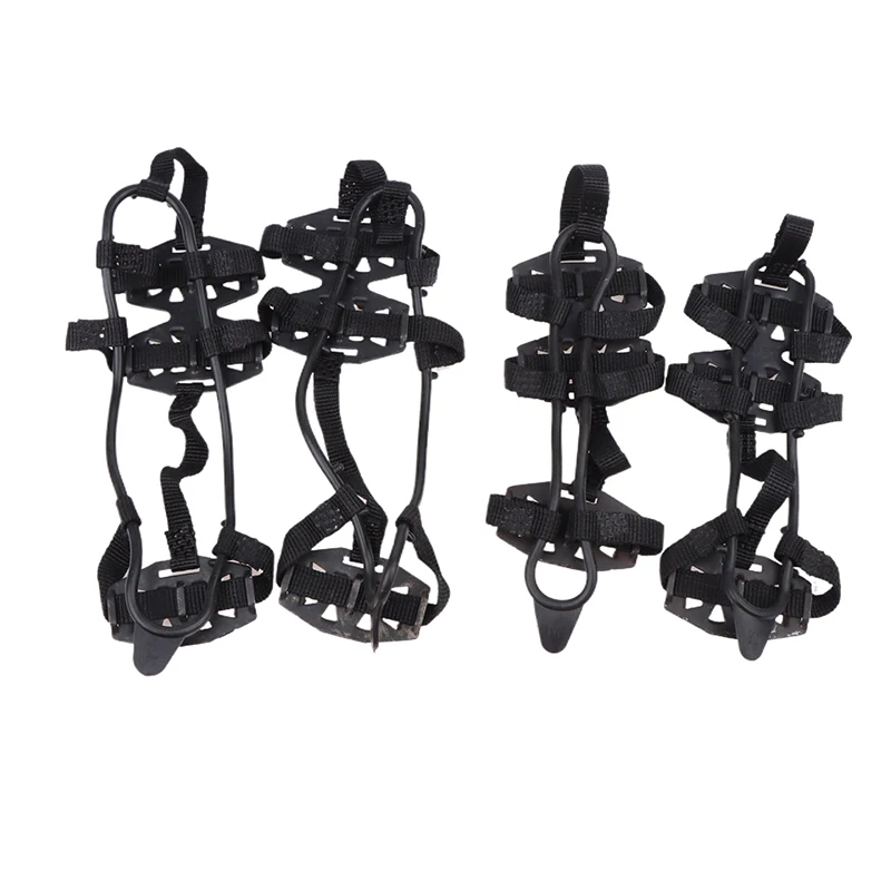 〔CC〕|24-Tooth Reinforced Simple Ice Cleats for Hiking Boots Adjustable Anti-Slip Snow Traction Spikes Crampons for Ice Snow Mud