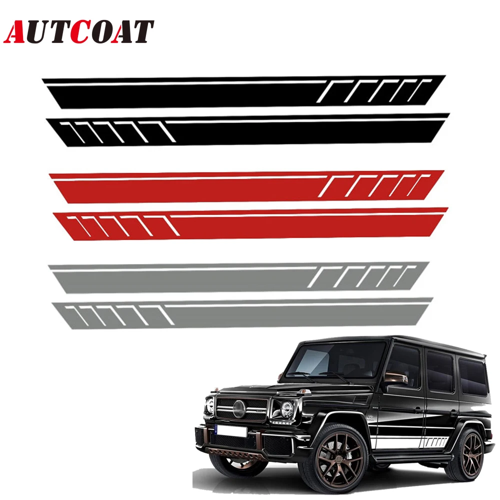 1Set Car Racing Door Side Stripes Skirt Body Decal Stickers Car Styling Accessories for G500 G63 W463 G65