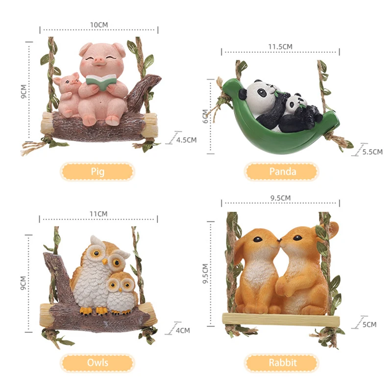 Garden Animal Pendant Cute Parent-child Resin Hanging Piece Horticulture Decoration Ornament Landscape Warm Lovers Hangings