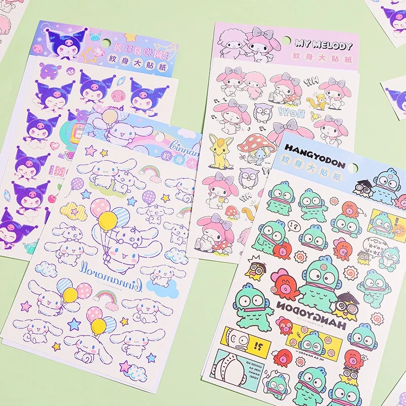 

36pcs/lot Sanrio Kuromi Melody Hangyodon Cinnamoroll Sticker Cartoon Waterproof Tattoo Stickers Decorative Sticker