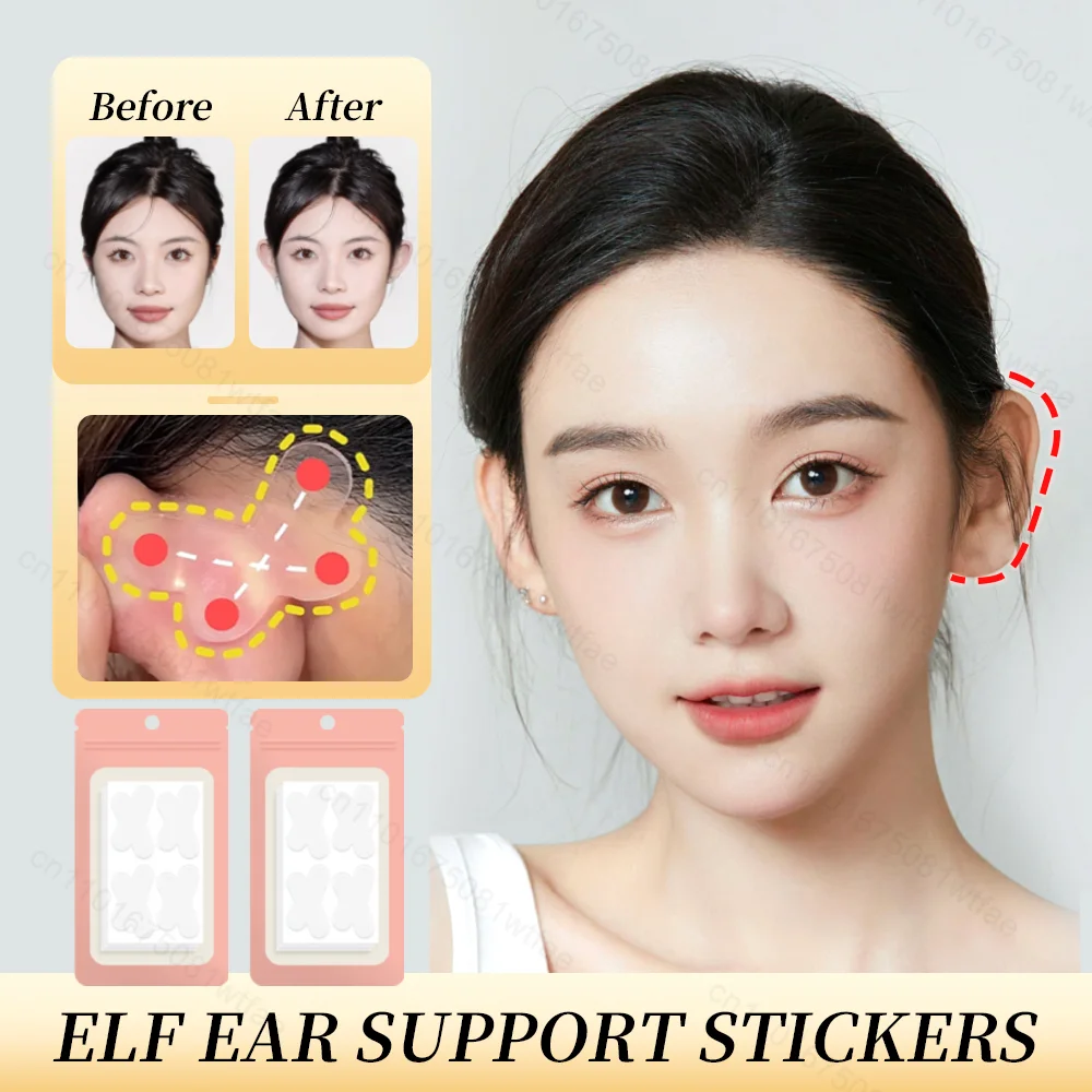 Elf Ear Support Stickers Butterfly-Shaped Support For Stretched Ear Lobes 4/16/32 pcs Clear Invisible Silicone Patches Tape