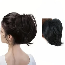 fluffy Messy Donut Synthetic Hair Buns Updo Short Ponytail wigs Hair Extensions With Rubber Band Elegant Women Daily Use Hair