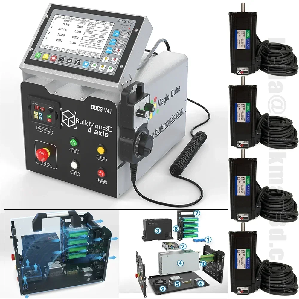 BulkMan3D ULTIMATE Bee CNC máquina enrutadora Kit completo 4 ejes DDCSV4.1 Control sin conexión 2.2KW husillo de refrigeración por aire/agua CNC